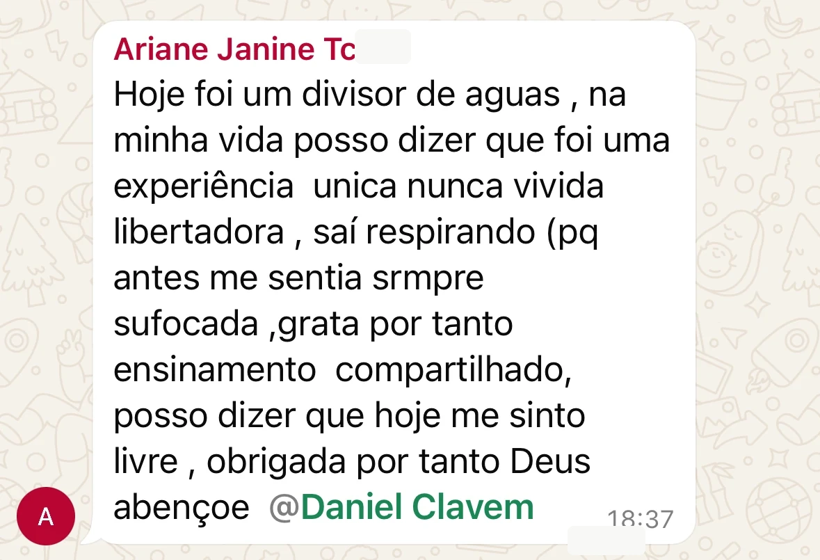 Depoimento real de participante do evento