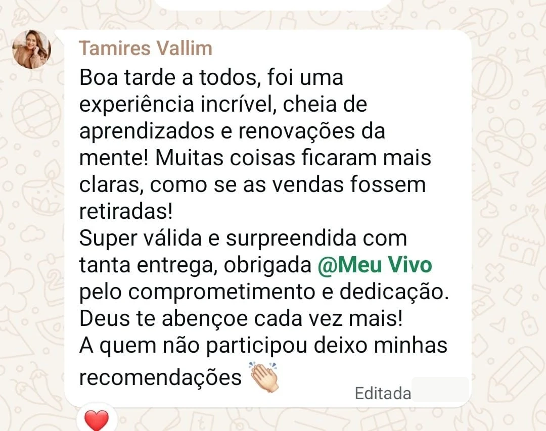 Depoimento real de participante do evento