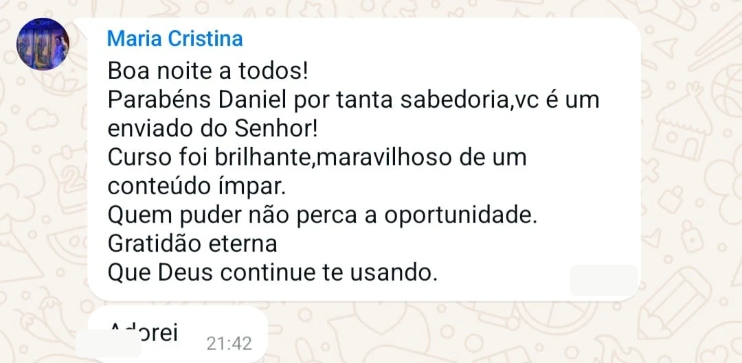 Depoimento real de participante do evento