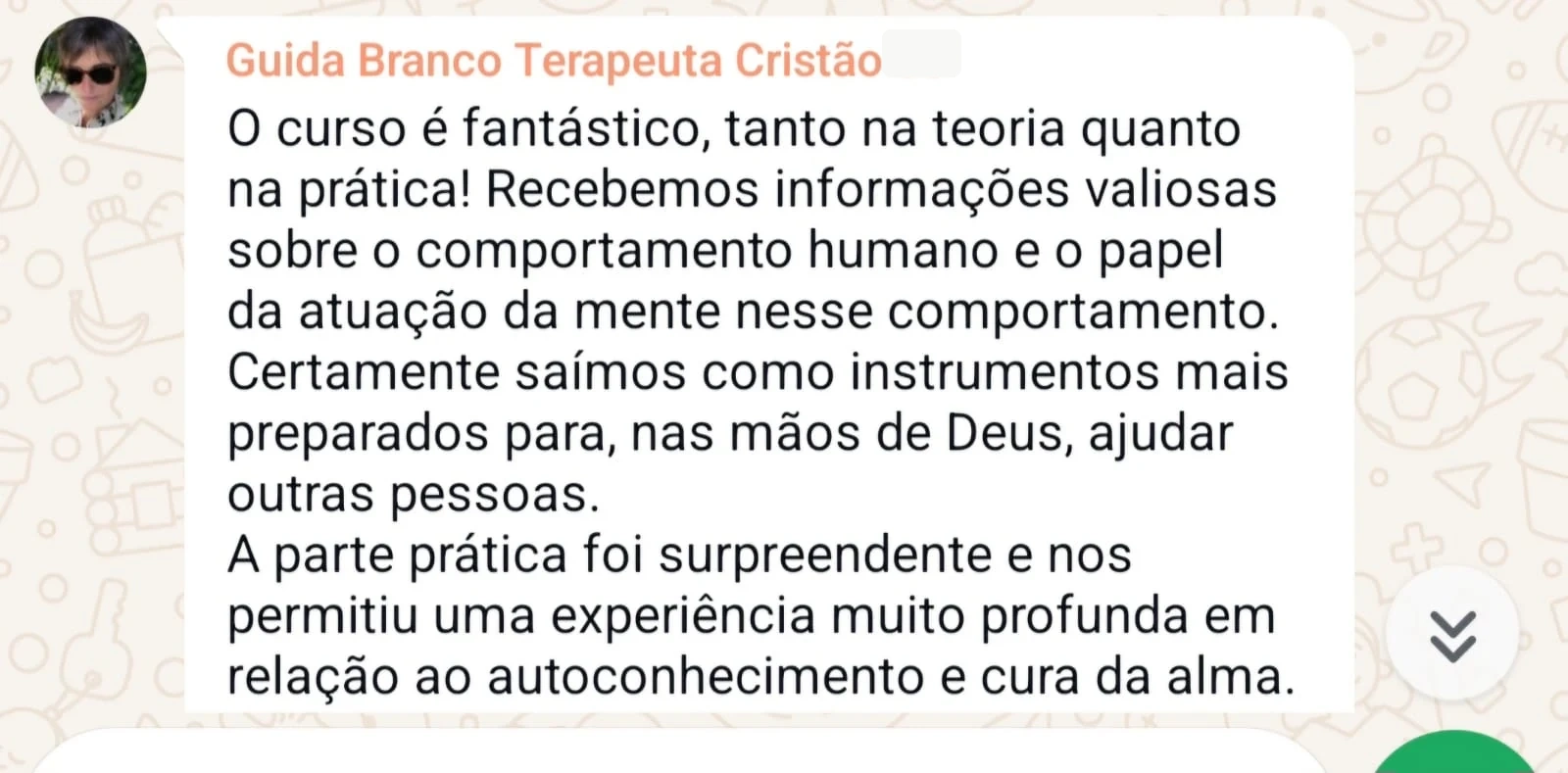 Depoimento real de participante do evento